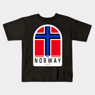 Norway Flag Sticker, For Norway Lovers Kids T-Shirt